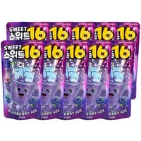 Sweet16 Softgetränk, Sweet16 Blaubeerlimonade koreanisch zuckerfrei 200ml 10er Pack