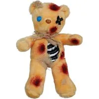 Horror-Shop Dekoobjekt Zombie Teddybär 31 cm – Horror Kuscheltier mit leu