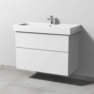 Sanipa 3way Waschtischunterbau zu Geberit iCon Waschtisch mit 2 Auszügen, Weiß-Soft SM65243