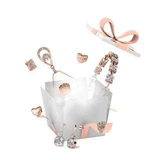 13 Juwelen und 11 Überraschungsperlen für den selbstgemachten Adventskalender - Roségold und Kristall
