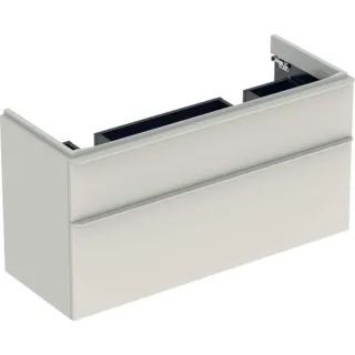 Geberit Smyle Square Unterschrank für Dopppelwaschtisch m. 2 Schubladen, 118,4x61,7x47cm, sand-grau, 500356JL1