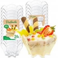 Festivalartikel Dessertschale Dessertbecher 90ml 24 Stück Kunststoff transparent für Snacks, (1-tlg)