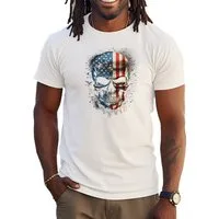 Banco T-Shirt Herren T-Shirt mit Totenkopf USA (30) Aufdruck aus 100% Baumwolle Unifarben