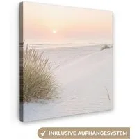 OneMillionCanvasses® Leinwandbild Horizont - Dünenlandschaft - Sand, Fotodruck (1 St), Wandbild, Deko Schlafzimmer Wohnzimmer Flur 20x20 cm