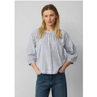 s.Oliver Kurzarmbluse Bluse Streifenbluse mit Raffung und Schleife