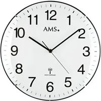 AMS Funkwanduhr F5960 (Quarzuhr, Kunststoff, Ø 32 cm, gute Ablesbarkeit, Wohnzimmer, Küche)
