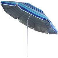 ELLUG Sonnenschirm gestreifter Sonnenschirm UV-Schutz UPF 50+ mit Kippfunktion, Kippfunktion