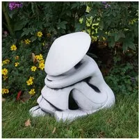 gartendekoparadies.de Gartenfigur Statue eines chinesischen Bauers, Steinfigur, H. 29 cm, 13 kg, Frostsicher