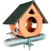 gartenetage Vogelhaus Balkon-Vogelhäuschen aus wetterfestem Natur-Holz, einfache Montage, stabile Befestigung – Vogelhaus für Balkon/Terrasse