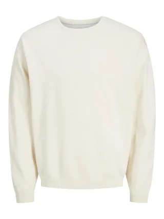 JACK&JONES - JJCALVIN KNIT CREW NECK sea salt - Gr. - L