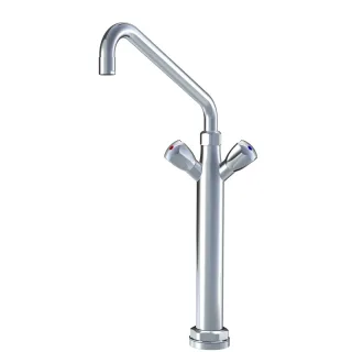KWC Zweigriffmischer GASTRO Schwenkauslauf, A300, mit Säule, Entleerung, chromeline,100931 100931