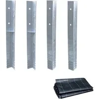 Wickey Spielturm-Erweiterung VERSCHIEDENE Zubehörpakete – SolidLock Winkelanker & Vlies, (KOMPLETTSET: SolidLock Ankersets + Unkrautschutzvlies, 4 St., Grundlage für 10 Jahre Garantie von Wickey), Original-Anker für Wickey Spielgeräte aus verzinktem 