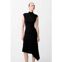 adL Cocktailkleid Ärmelloses asymmetrisches Midikleid mit Drapierung