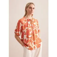 seidensticker Shirtbluse Schwarze Rose 1/2 Rundhals Paisley