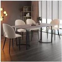 BlingBin Esstisch moderner Küchentisch für Esszimmer Wohnzimmer (1-St., 140 x 80cm), Gestell aus Metall, Marmormuster Küchentisch