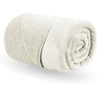 Wohndecke "Teddy Fleece" Wendedecke mit 2 Seiten, Bestlivings, 150x200cm, weiches Flanell, flauschiges Sherpa-Fleece, dichter Stoff