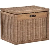Krines Home Aufbewahrungskorb Hoher Korb mit Deckel Rattan geflochten Regalkorb Aufbewahrungsbox, Mit Inlett