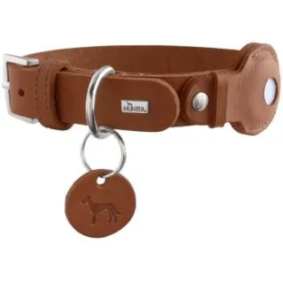 Dog Sport HUNTER Hundehalsband viborg mit halter für apple airtag cognac S-M