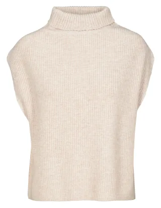 THE FASHION PEOPLE - Turtleneck vest knitted pale mélange - Gr. - XL