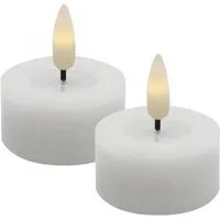 LC Home LED-Kerze 2er Set Candela Lights LED Teelicht Echtwachs fernbedienbar