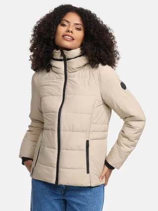 Marikoo kurze Damen Steppjacke mit Kapuze & Fleecefutter – Radaa