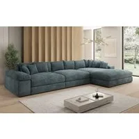 Luxusbetten24 Sofa Designer Sofa Bernardo L Maxi in Cord, mit breiter Ottomane