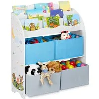 relaxdays Kinderregal mit 4 Stoffboxe, A