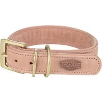 TRIXIE Hunde-Halsband Pure Halsband, Leder extra breit - rosa - 25–31 cm/25 mm, Leder