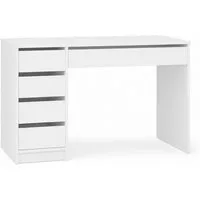 ibonto Schreibtisch Computertisch mit Stauraum 5 Schubladen, mattweiß (1 Schreibtisch), 120 cm breit, 5 Schubladen, mattweiß, mit Stauraum