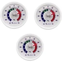 Lantelme Kühlschrankthermometer 3 Stück Kühlschrank Gefrierschrank Thermometer Selbstklebend Set, Spar-Pack 3-tlg., 4816, Justierbar, Selbstklebend, Rund 5,2cm, farbliche Skala