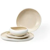 EKA Geschirr-Set Barles Beige 24-Teiliges Geschirrset (24-tlg), Porzellan