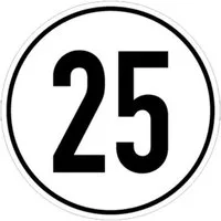 Dreifke Verkehrsschild Aufkleber Geschwindigkeitsschild, 25 km/h, Folie, Ø 200 mm