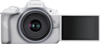 Canon EOS R50 [242MP APS-C 295" LCD Touch Live View] weiß inkl. RF-S 18-45mm 1:4.5-6.3 IS STM Objektiv