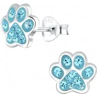 ALEXANDER YORK Paar Ohrstecker PFOTE I aqua, 2-tlg., 925 Sterling Silber
