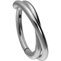 PIERCINGLINE Nasenpiercing Titan Segmentring Clicker 2 RINGE ÜBERKREUZT Ohrpiercing Septum Nase (Clicker, 1-tlg), Ohrpiercing für Conch, Helix, Tragus, Daith, Lobe