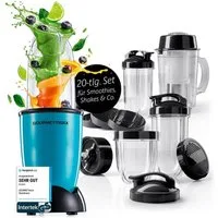 GOURMETmaxx Standmixer Mixer Mr. Magic 19-tlg. 400W grün/schwarz, 400 W, mit Kreuzklingenaufsatz inkl. Zubehör-Set pürieren zerkleinern mixen
