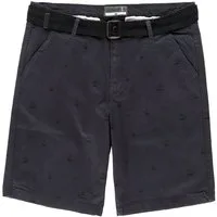 Leitfeuer Bermudas 20673 Herren Shorts mit maritimen Print - Kurze Hose mit geflochtenem Gürtel