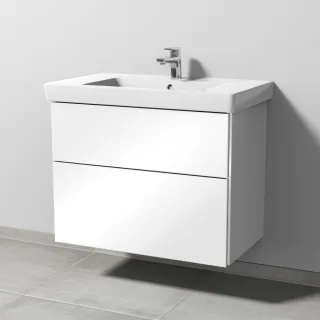 Sanipa 3way Waschtischunterbau zu Villeroy & Boch Subway 2.0 Waschtisch mit 2 Auszügen, Weiß-Glanz BS61478