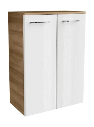 Fackelmann MILANO Doppel-Midischrank 60,5x83x32 AsEi/Weiß,2T, 84265 84265