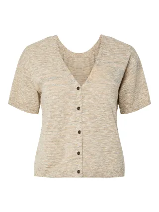 PIECES - PCGAIL SS REV V-NECK KNIT CARDIGAN MSA Silver Lining - Gr. - XL
