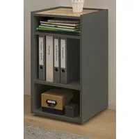 Furn.Design Container Center (Büroregal in grau matt mit Wotan Eiche, 40 x 70 cm) Schreibtischhöhe