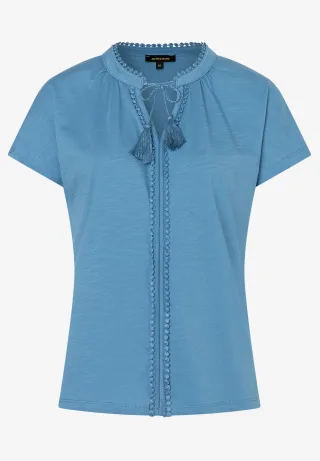 MORE & MORE - T-Shirt mit Tasseln blau - Gr. - 36