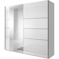 Home affaire Schwebetürenschrank Beta Schiebetürenschrank Kleiderschrank Wäscheschrank mit Spiegel, INKLUSIVE kompletter Innenausstattung, Front in Hochglanz