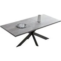 Jiexi Esstisch Tisch-und Stuhlset, Ausziehbarer Esstisch (130–170 cm) mit 4-6 Stühlen, ausziehbarer, hohe Härte, für 6 Personen