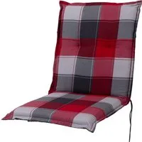 Sun Garden Sesselauflage Niederlehner Prato 90700-313 rot-grau-weiß kariert 100x48x6 cm