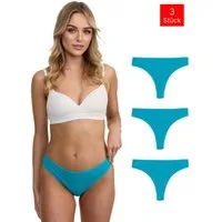 Tazzio String 3er-Pack Damen Tanga F933 (Packung, 3-St., 3er-Pack) Ripp-Struktur für angenehmen Tragekomfort