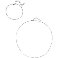 Hey Happiness Ketten und Armband Set Perlenzauber, Elegantes 2er Schmuckset 925 Silber, Zarte Perlenkette & Armband mit Perlen für Damen, mit Süßwasserperlen