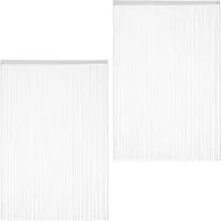 relaxdays Fadenvorhang weiß, 2er Pack 145x245cm