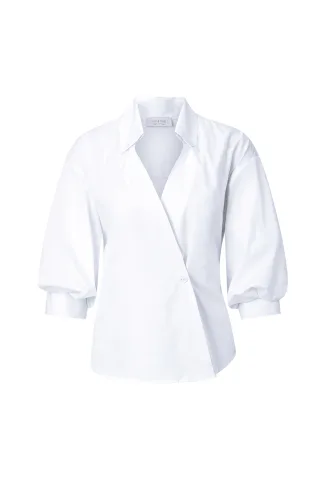 Rich & Royal - Blouse with puffed sleeves white - Gr. - 38