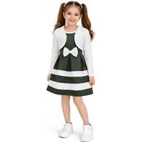 Girls Fashion A-Linien-Kleid Elegantes Mädchenkleid mit Bolero K241